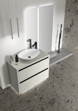RIVA 02 - Floor-standing wooden vanity unit with integrated washbasin by Gruppo Geromin - view 3